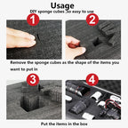 Aluminum Frame Protective Case Storage Box Suitcase with Key Locker Sponge Cubes Compartment for Micrphone Sound Card Mixer