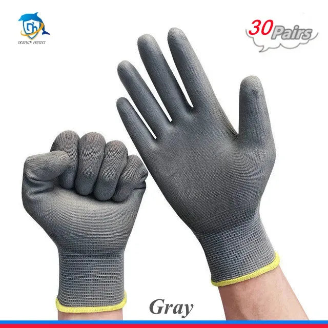 10-30 pairs of nitrile safety coated work gloves, PU gloves and palm coated mechanical work gloves, obtained CE EN388