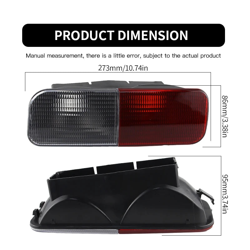 2x For Land Rover Discovery 2 2002-2004 Rear Bumper Reflector Brake Fog & Reverse Lamp XFB000720 XFB000730