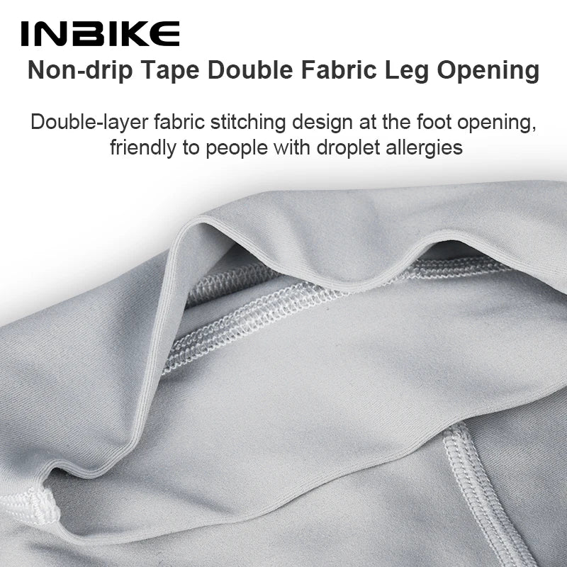 INBIKE Men's Cycling Bib Shorts High-Waisted Breathable with Pockets Black/Off-White/Olive