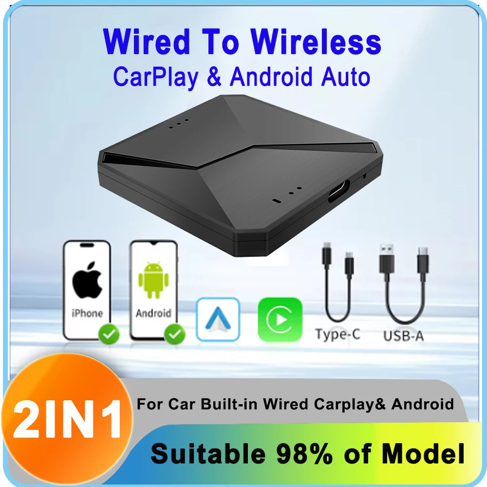 Carplay AI Box  Wireless Android Auto Smart TV Box Android 13 For Youtube Netflix For Toyota Mazda Hyundai GMC Ford MG VW Kia
