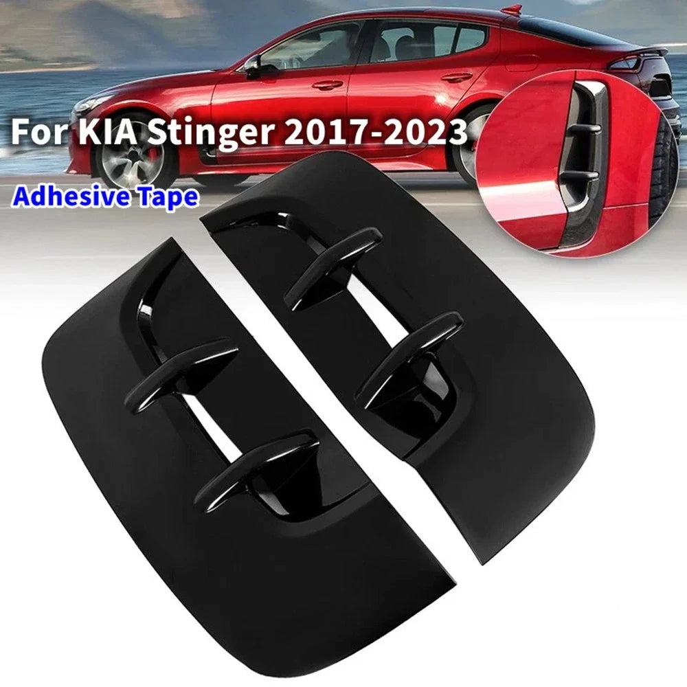 For Kia Stinger 2017-2023 2Pcs Car Side Vent Sticker Air Flow Fender Exterior Air Intake Fender Decor Cover Trim Accessories