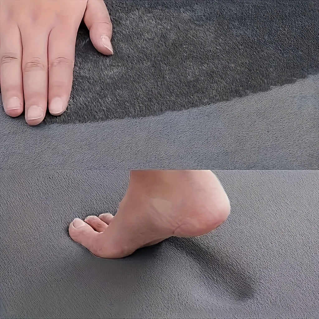 Solid color computer chair mat flannel floor mat thickened desk swivel chair arched carpet study soft dressing table foot mat