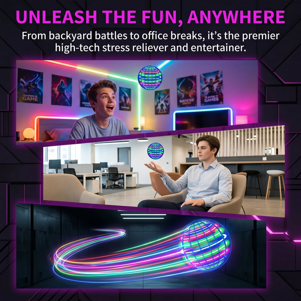 Flying Ball Boomerang Spinner Toys Hand Control Drone 360° Rotating Mini UFO With LED Lights for Children Funny Birthday Gifts