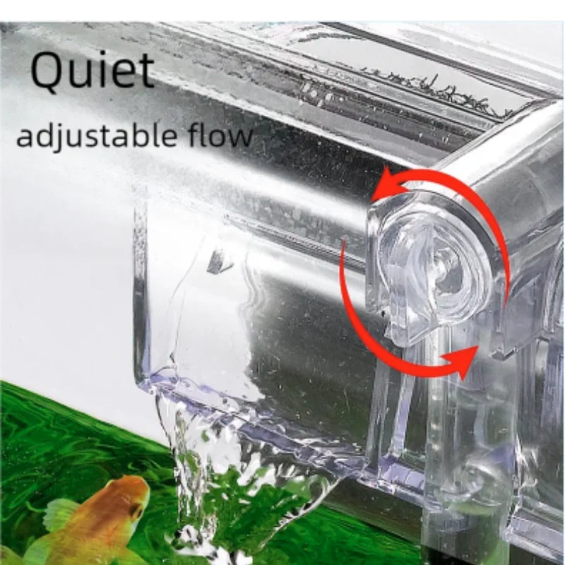Mini Wall Mounted Aquarium Waterfall Filter USB Small Fish Tank Filtering Equipment with Filter Media And Circulating System