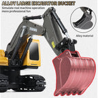 ZWN 2.4G 6/5CH Remote Control Excavator RC Model Car Toy Professional Alloy Plastic Simulation Construction Vehicle For Kid Gift