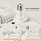 Remote Control Dual Head E27 Ceiling Fan Light Adjustable Angle Silent LED for Living Room Bedroom Kitchen Patio Home Decor