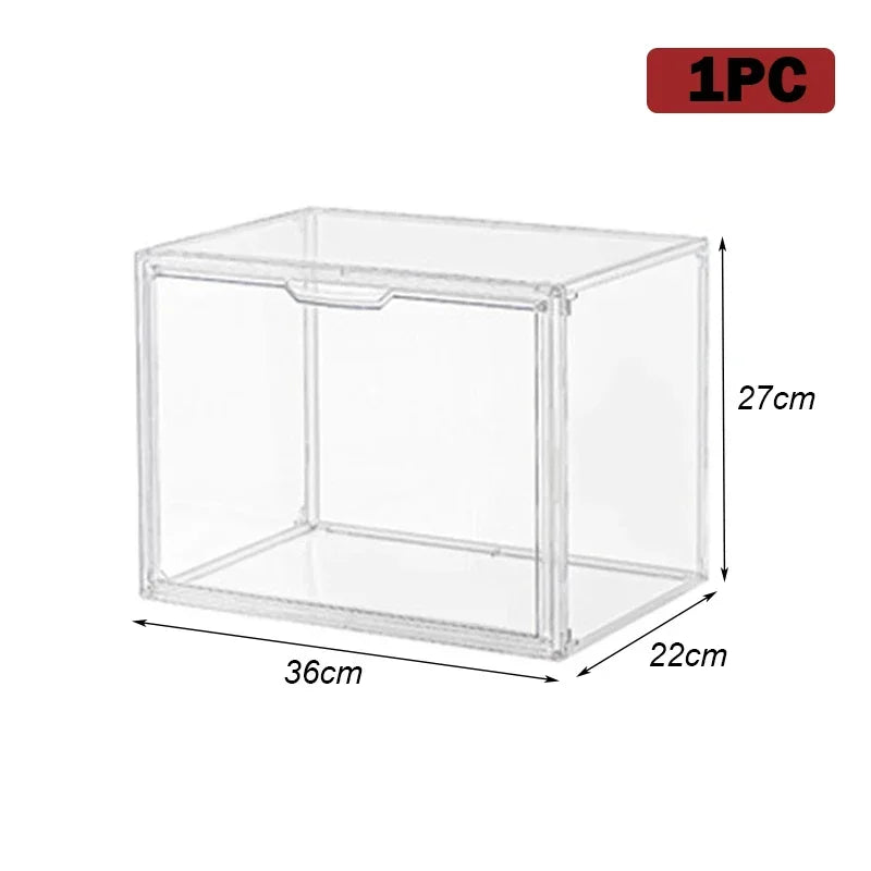 Transparent Storage Box Organizer Bookshelf Album CD Desktop Dustproof Display Cabinet Book Storage Box Magazine Organizer