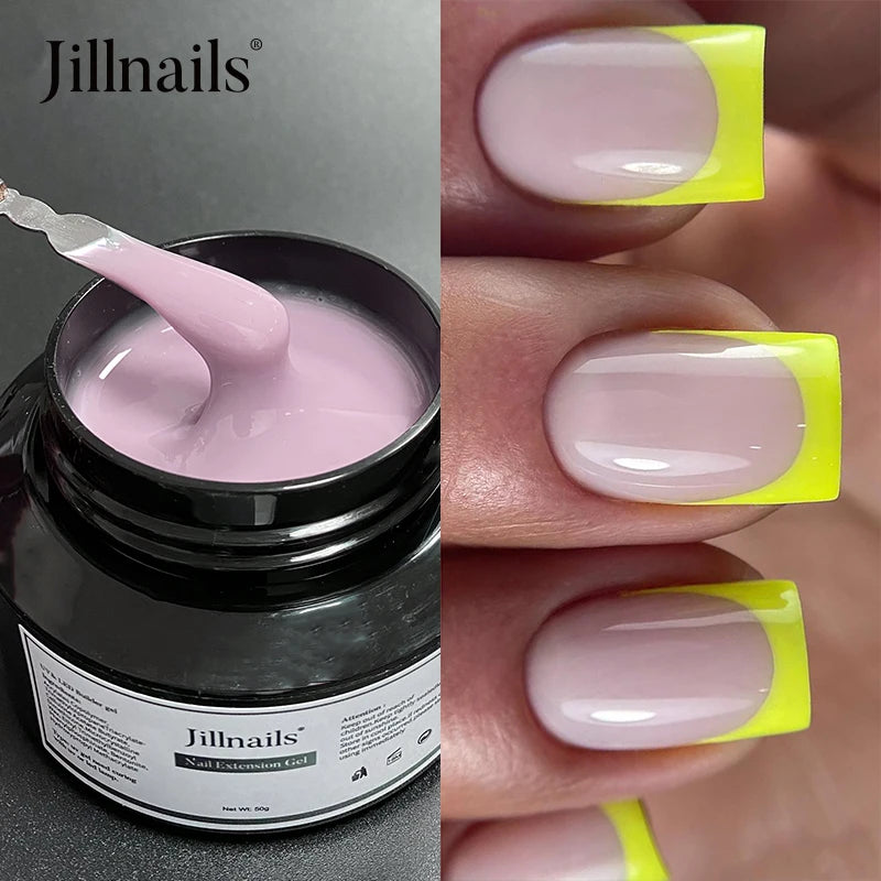 Jillnails 50g Self Leveling Medium Gel 50ml Milky Pink  White Gel Builder for Nails Extension Nail Building