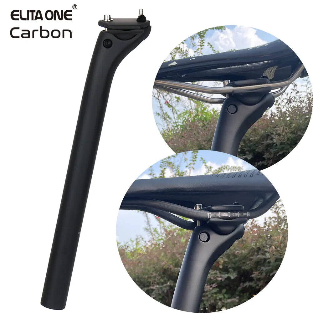 ELITAONE MTB Carbon Seat Post 20mm Offset 25.4-31.6mm Clamp 350-450mm Length Mountain/Road Bike Seatpost Lightweight Design