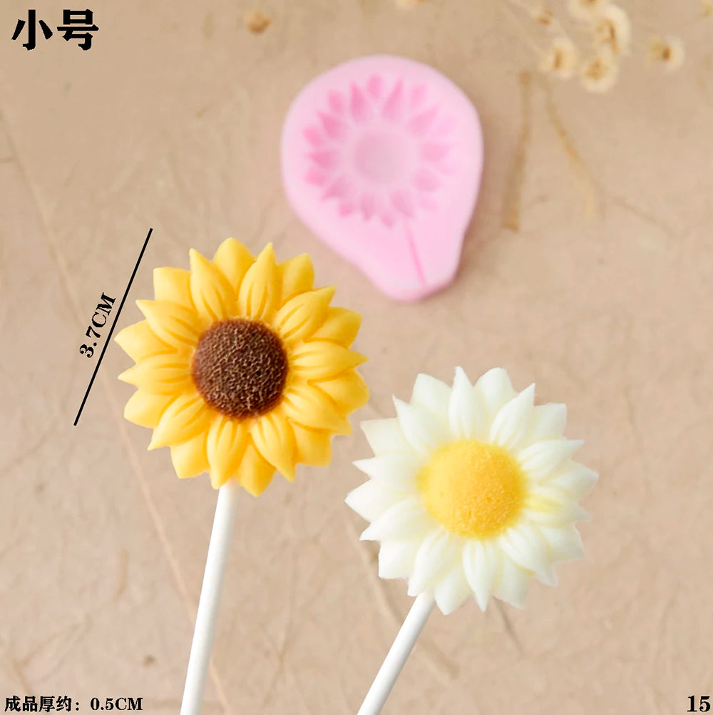 3d Flowers Cherry Blossoms Silicone Molds Daisies Five-petal Flowers Fondant Candy Chocolate Mould Cake Decor Baking Accessories