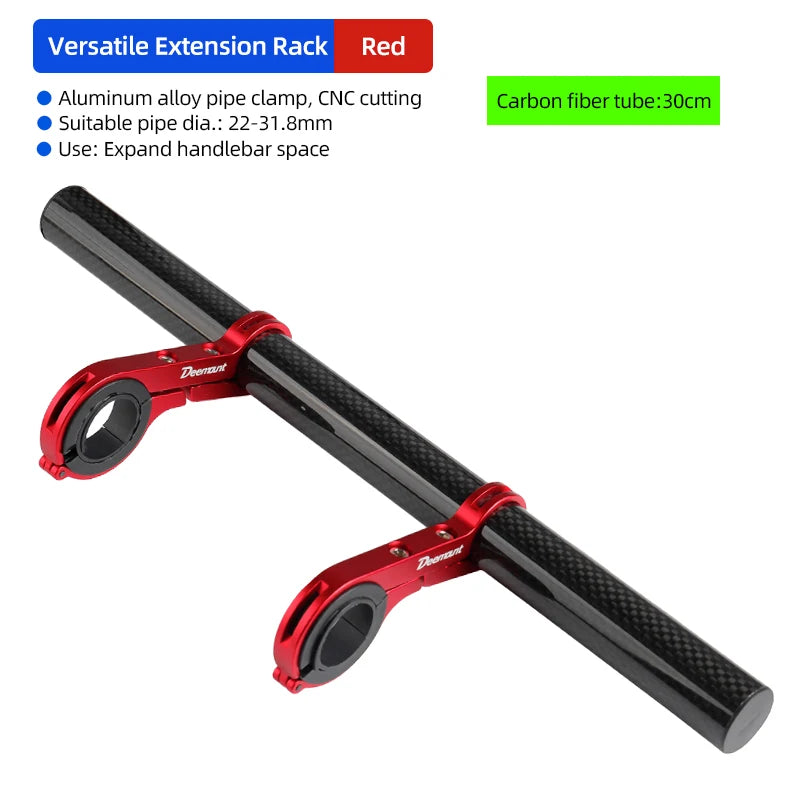 10/20/25/30cm Bicycle Handlebar Extended Bracket Bike Headlight Mount Bar Computer Holder Lamp Support Rack Alloy Fiber Stand