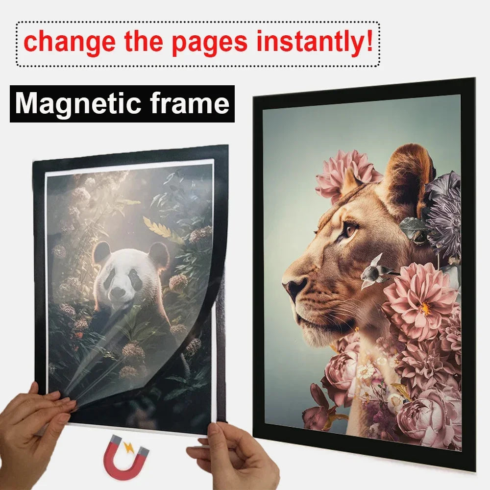 2/3/5/10pcs A4 8x12Inch Rubber Magnet poster frame Soft Self Diamond Painting Frames A4 Canvas Frames Advertising display frame