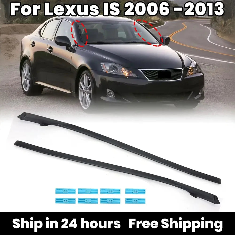 Windshield Pillar Molding for Lexus IS 2006-2013 with Clips Kit Pillar Molding Outer Protective Strip 75551-53020 75552-53020