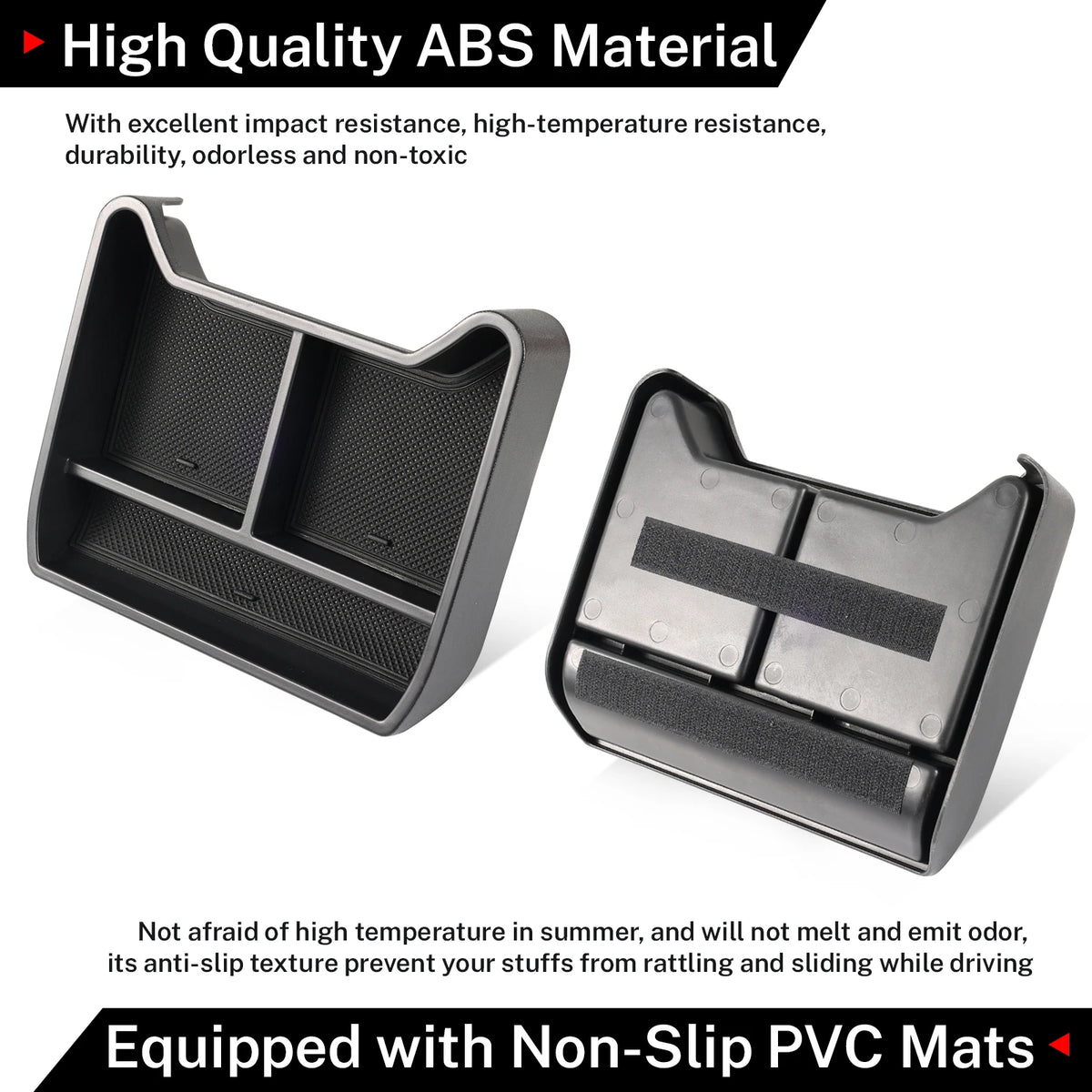 VW ID.4 Armrest Organizer Tray Lower Storage Box Center Console Insert, Black
