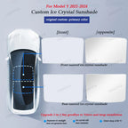 Sunshades For Tesla Model 3 Sunroof Highland 2025 Model Y 2020-26 Ice Cloth Buckle Sun Pare Glass Front Rear Skylight Accessory