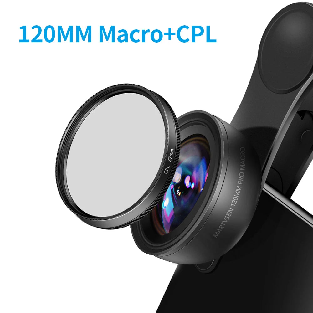 MARTVSEN 120MM Macro Lens, Professional 5K HD 10x Super Macro Universal Clip Camera Photo Lens for iPhone Samsung Andriod