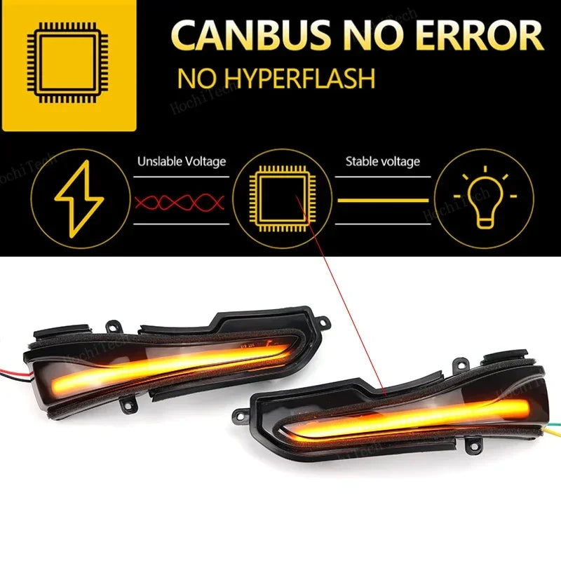 2pcs Flowing Mirror Dynamic LED Turn Signal Light Car Styling For Infiniti Q30 Q50 Q60 Q70 QX30 QX50 QX60 QX70 Skyline