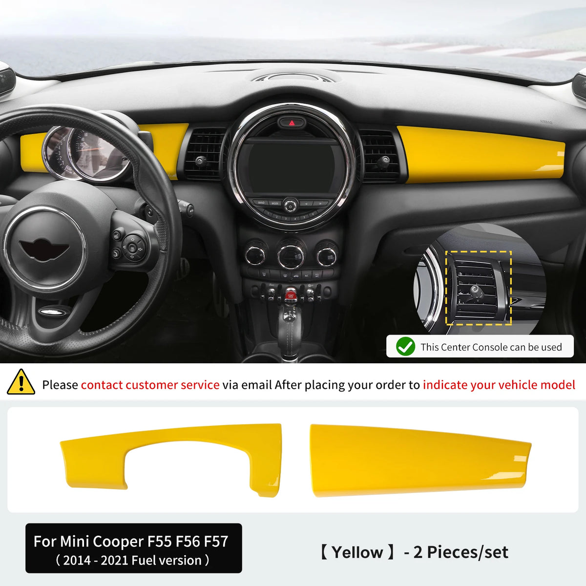 Center Console Decorative Shell Cover for Mini Cooper F55 F56 F57 2014-2021 ABS Leather