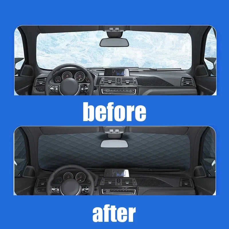 Car Winter Windshield Snow Cover Car Sun Shade Block Frost Protection Sun Protection Anti-ice Front Windscreen Cover