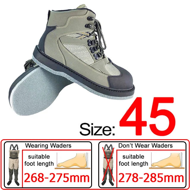 Fishing Shoes, Outdoor Fly Fishing Boots, Felt or Rubber Sole Sea River Reef Rock Fishing Boots, Hunting Fishing Waders Boots