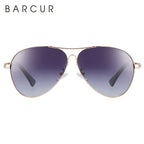 BARCUR Design Memery Frame Sunglasses Polarized For Men Sun Glasses Women Pilot Gradient Lens Eyewear Mirror Shades