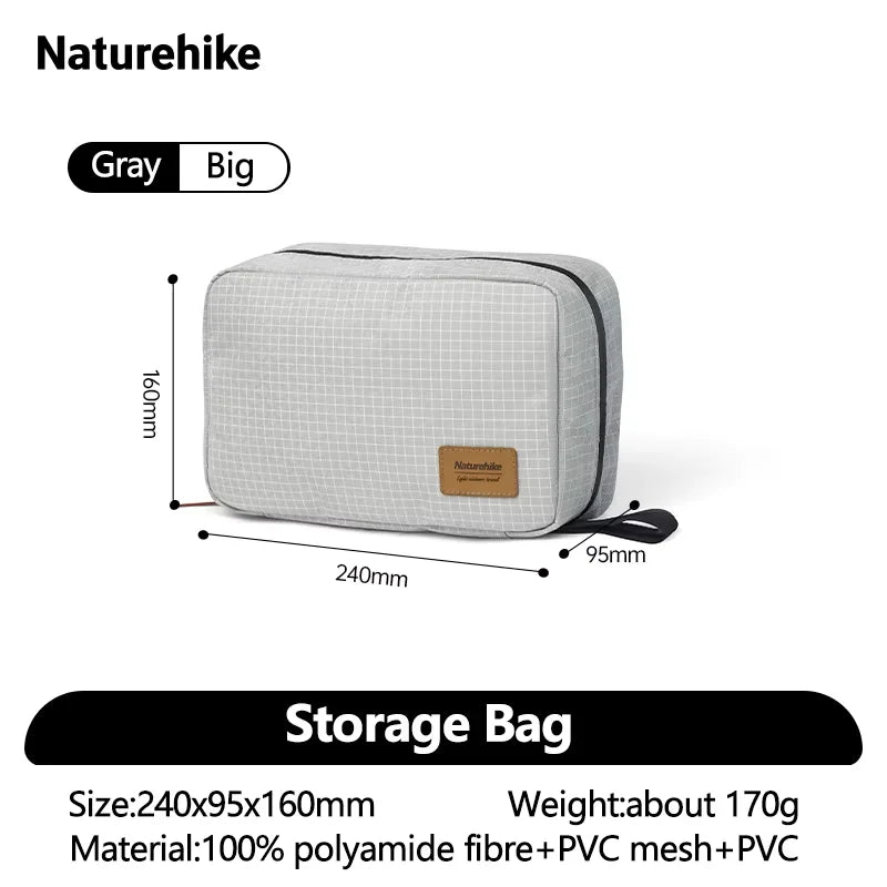 Naturehike Travel Toiletry Bag Collapsible Lightweight Storage Organizer, Black/Brown/Gray