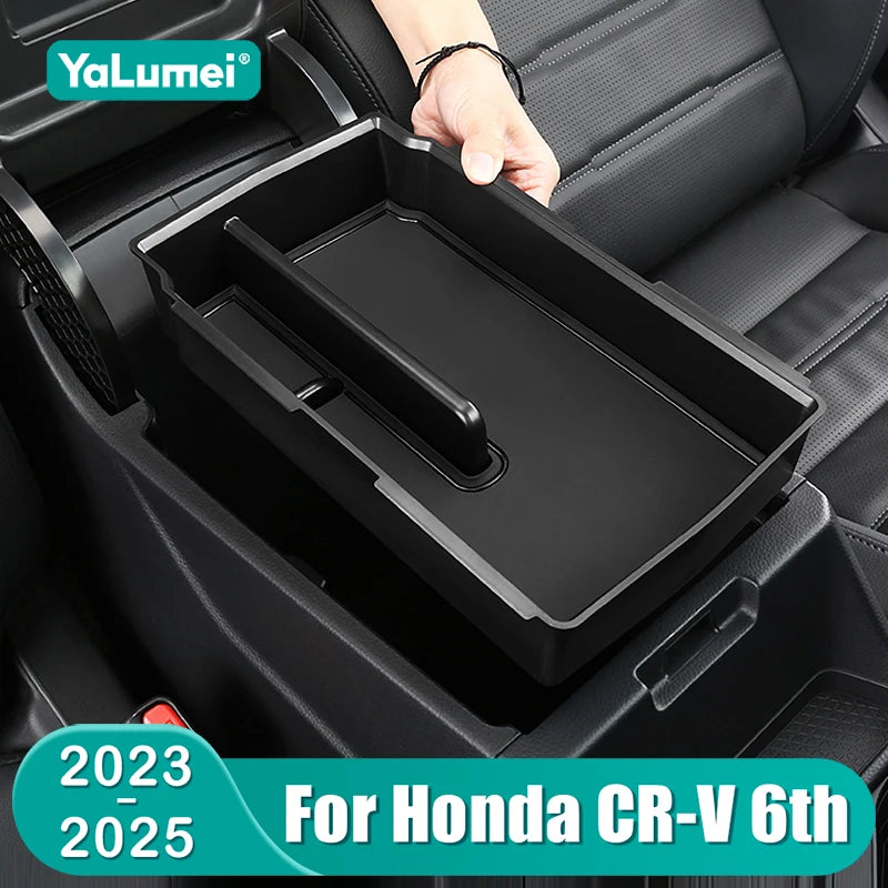 For Honda CRV 2023 2024 2025 CR-V 6th Gen Hybrid Car Central Armrest Storage Box Organizer Container Tray Case Accessories