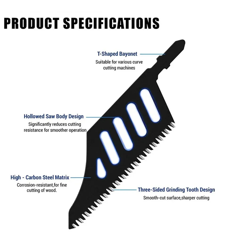 T142HB Curve Jigsaw Blade T Shank Flush Cutting Sawwood Blades Irregular Curve Saw Blade For Hardwood Plywood MDF Cutting Tool