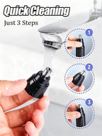 Electric Rechargeable Nose & Ear Hair Trimmer with Digital Display, Basic/Upgrade/2.0