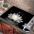 Lotus Butterfly Stove Top Cover Heat Resistant Non Slip Protector Mat for Induction Cooktop Kitchen Decor 2D Flat Cover