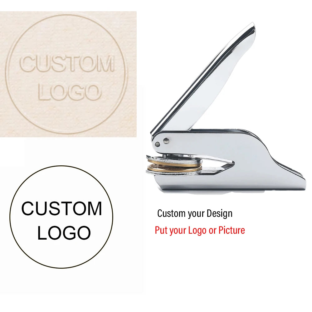 Custom Embosser Stamp LOGO DIY Personalized Book Embosser Seals for Letter Head Wedding Envelope Graduation Christmas Decora
