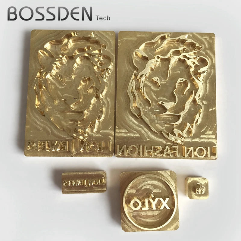 BOSSDEN Customized LOGO Leather stamp Copper Brass Wood Paper Skin Bread Cake Die Heating Emboss Mold Letter Metal Stamp Brand