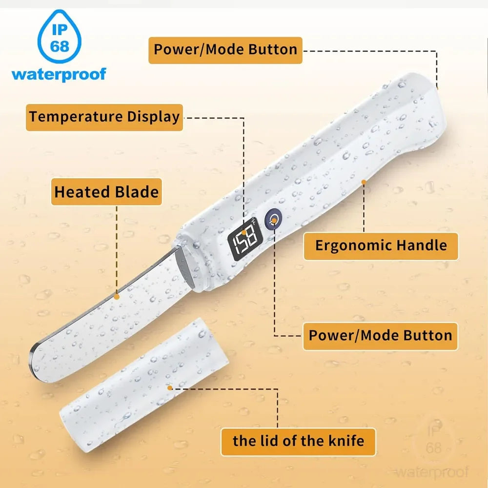 Stainless Steel Heated Butter Knife USB Rechargeable Electric Butter Spreader For Cold Butter Cheese Jam Toast Kitchen Tool