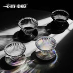 MHW-3BOMBER Pour Over Coffee Filter Cup Reusable Glass Dripper, Transparent