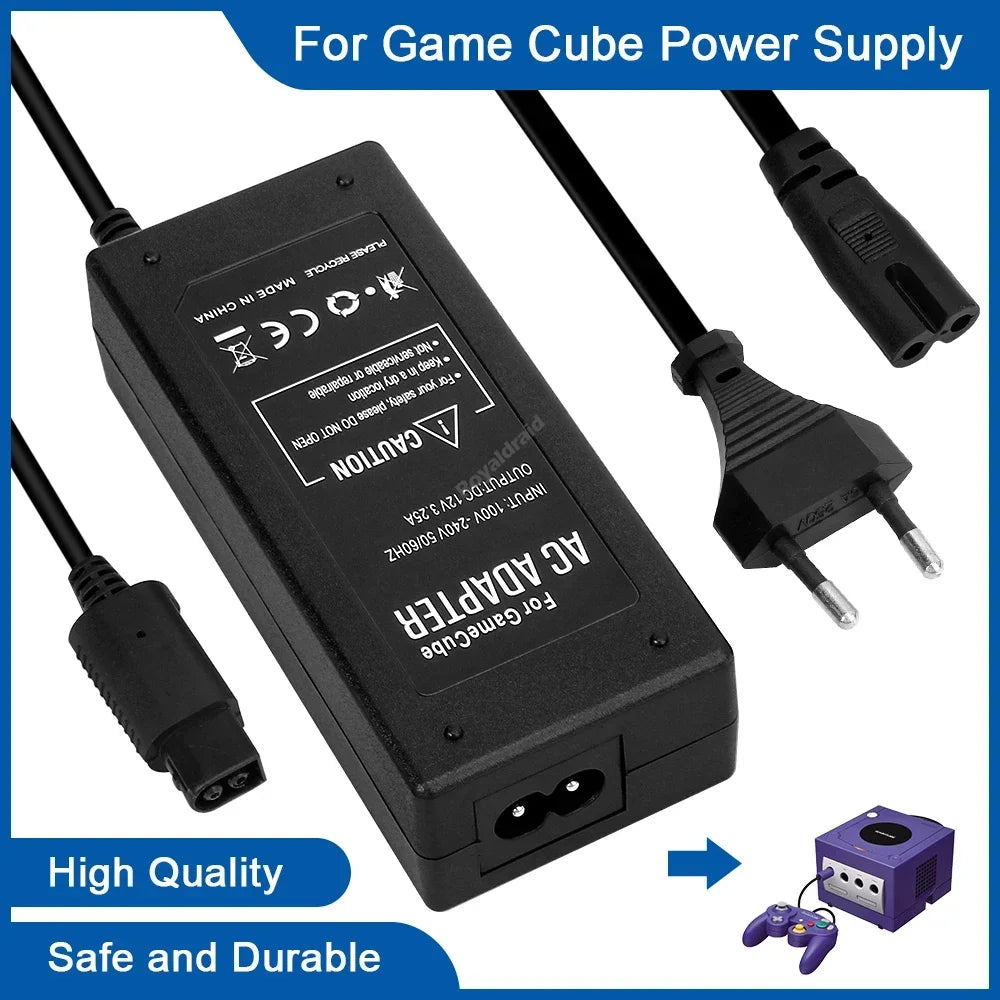 GameCube NGC AC Power Adapter Charger 100-240V Replacement Power Supply EU/US/UK/AU Plug