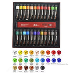 Acrylic Paint Set 12/24/30 Colours 12ml, Perfect for Canvas, Wood, Fabric, Leather, Cardboard, Paper, MDF And Crafts
