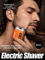 Men's Mini Electric Shaver Rechargeable Waterproof Wet/Dry Beard Razor - Black