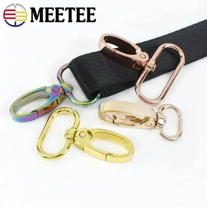 50Pcs Metal Strap Buckles Swivel Lobster Clasp Bag Webbing Trigger Snap Hooks Handbag Carabiner Hangers DIY KeyChain Accessories