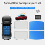 Sunshades For Tesla Model 3 Sunroof Highland 2026 Model Y 2020-26 Ice Cloth Buckle Sun Pare Glass Front Rear Skylight Accessory
