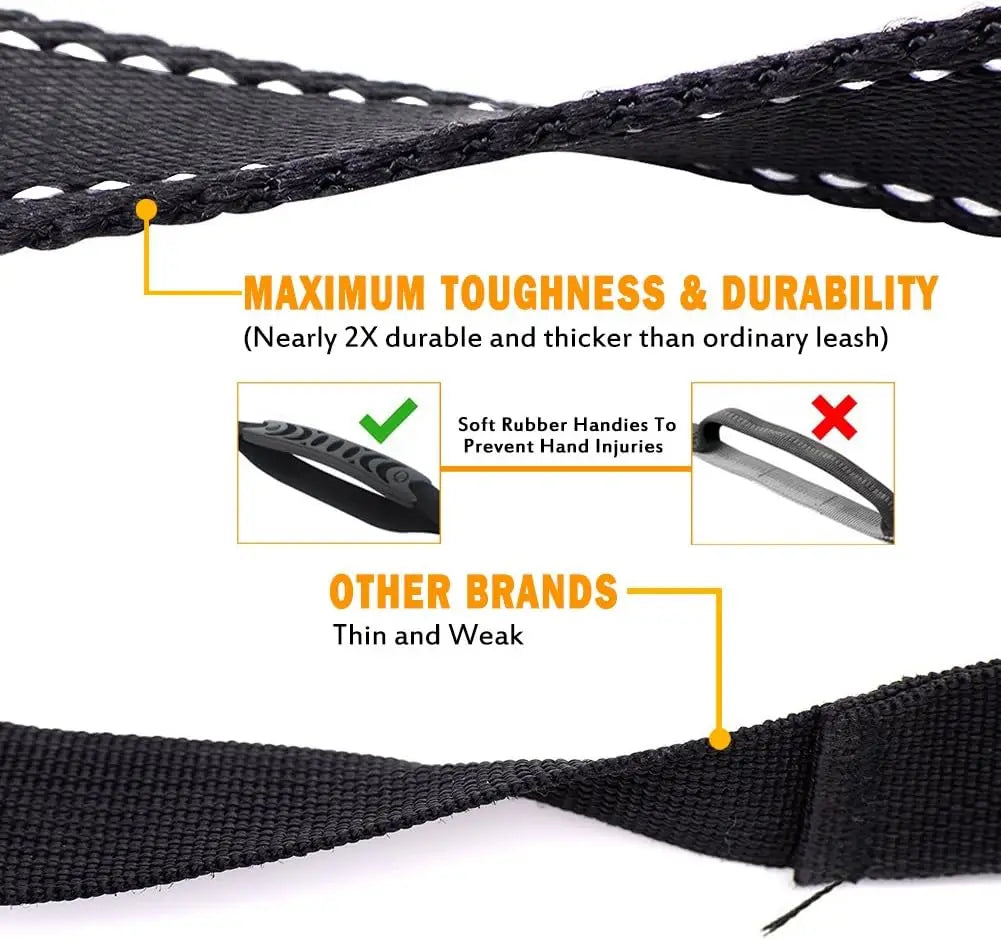 Fashion&cool Heavy Duty Dog Leash Especially Large Dogs，Reflective Dog Walking Training Shock Absorbing Bungee  Car Seat Belt