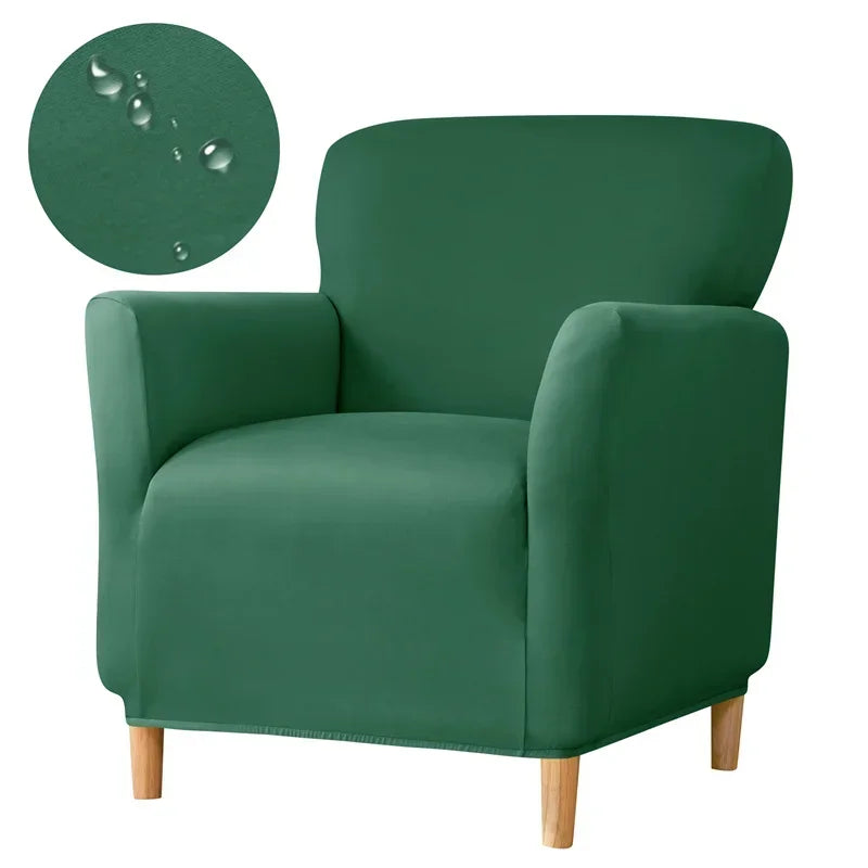 Stretch Spandex Tub Chair Cover Water Repellent Elastic Club Sofa Covers Solid Color Relax Single Armchair Slipcover Bar Counter