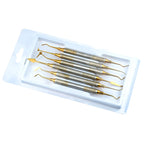 6PCS Dental Composite Resin Filling Set Spatula Thick Handle Titanium Plated Head Tool Filler Dentistry Instrument Materials