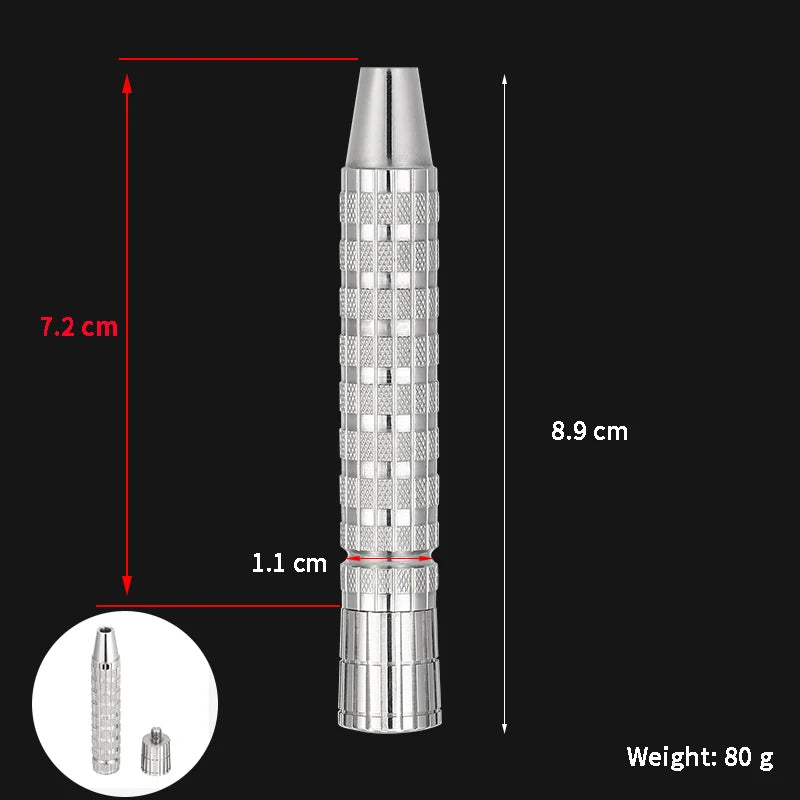 Men's Manual Shaver Accessories 316 L Stainless Steel Double Edge Safety Razor Handle（Without Head）