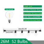 110V/220V Outdoor String Lights LED G40 Festoon Fairy Patio Garland Lamp Wedding Street Camping Garden Party Decoration Lights
