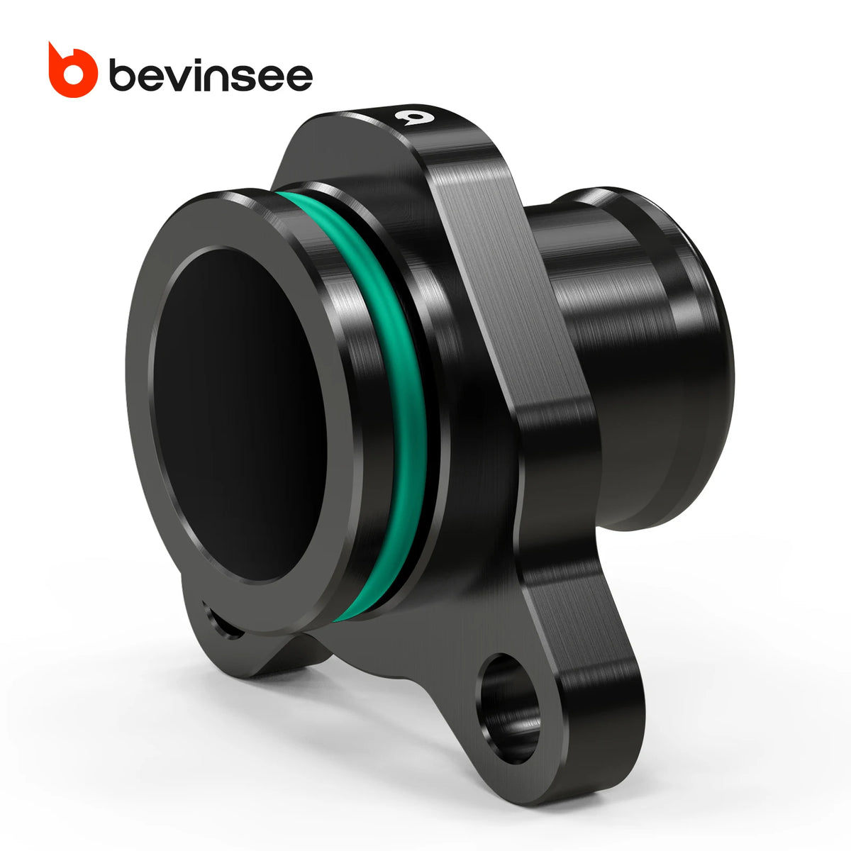 BEVINSEE Aluminum Coolant Port Flange Fitting for BMW N52 E90 E91 E92 E93 F30 F31 F34 Red/Black