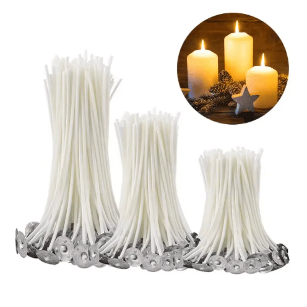 50 PCS 6-20cm Candle Wicks Smokeless Wax Pure Cotton Core for DIY Candle Making Pre-Waxed Wicks Party Supplies Home Decoration