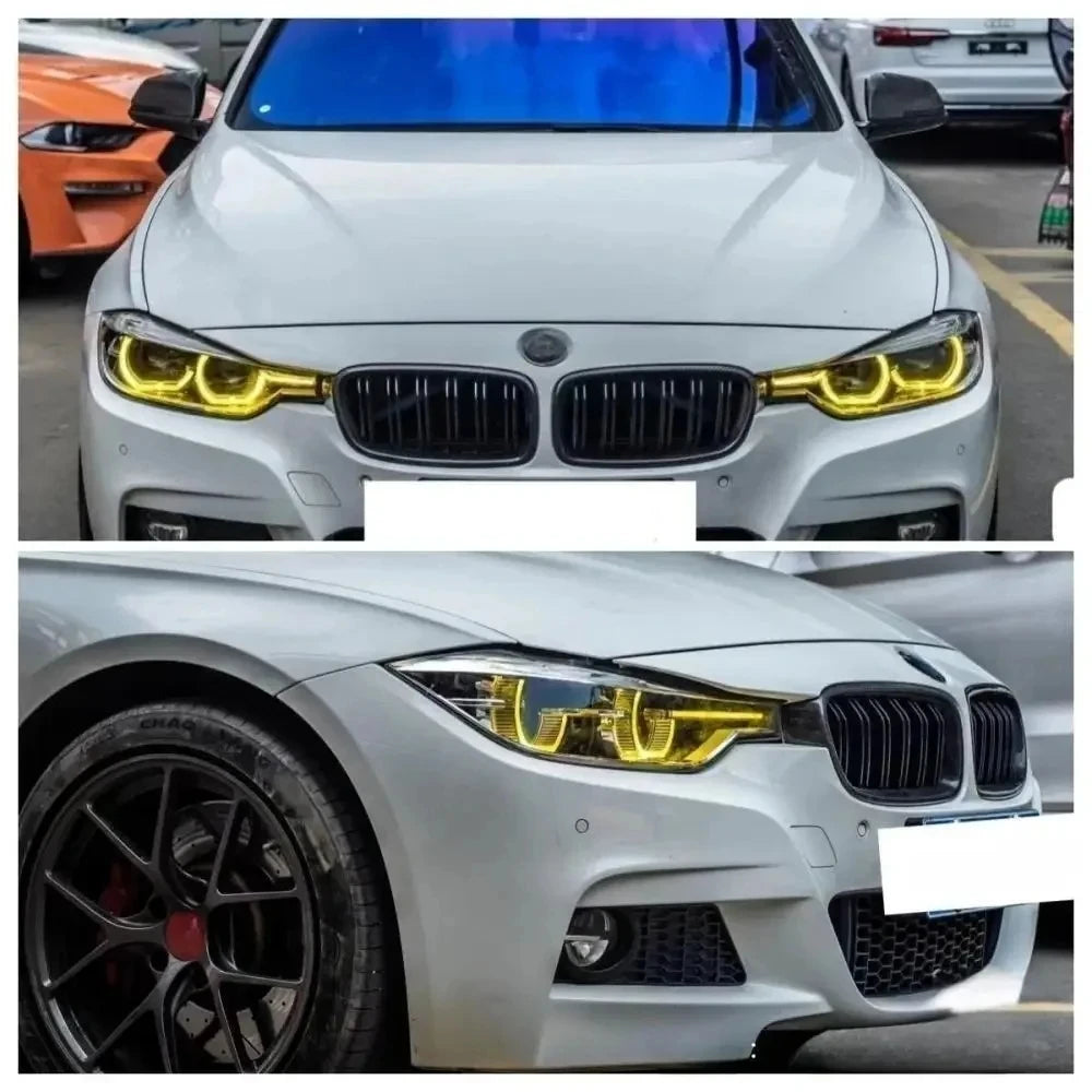 63117419610 63117419615 Bright Yellow Daytime Running Lights For BMW 3 Series F30 LCI 3' F31 Car LED DRL Angel Eyes Headligh