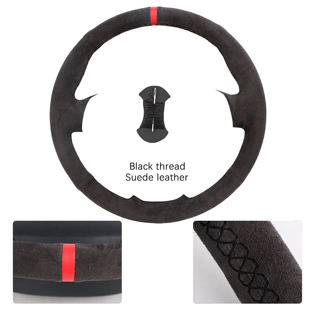Custom Fit  Microfiber Leather Car Steering Wheel Cover For BMW 530 523 523li 525 520li 535 545i E60 Car Steering Protector