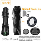 Lightdow 420-800mm f/8.3-f16 Manual Telephoto Zoom Lens for Canon EOS R1 80D T3 T4 T5i T6 Nikon Sony Olympus Pentax DSLR Cameras